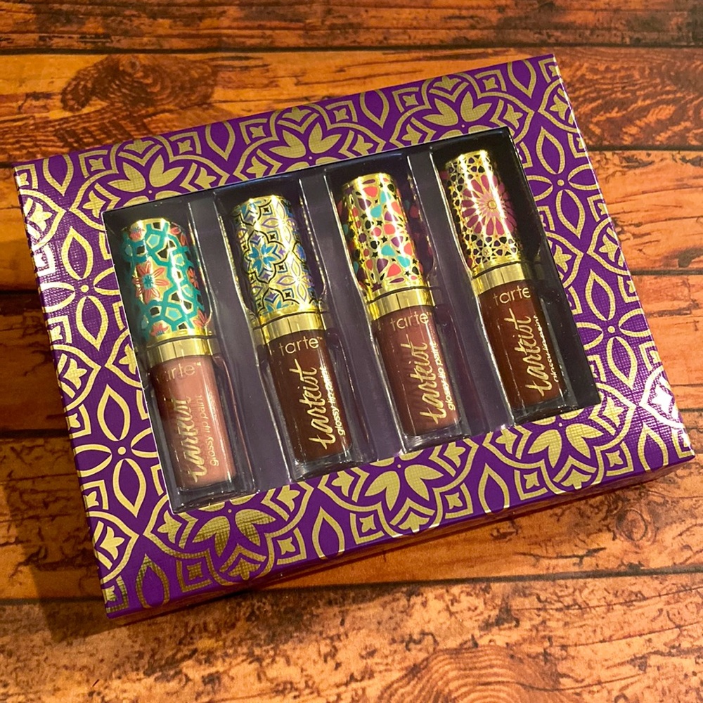 Tarte Tarteist Glossy Lip Paint Gift Set 4 Mini Tubes Gold Foil